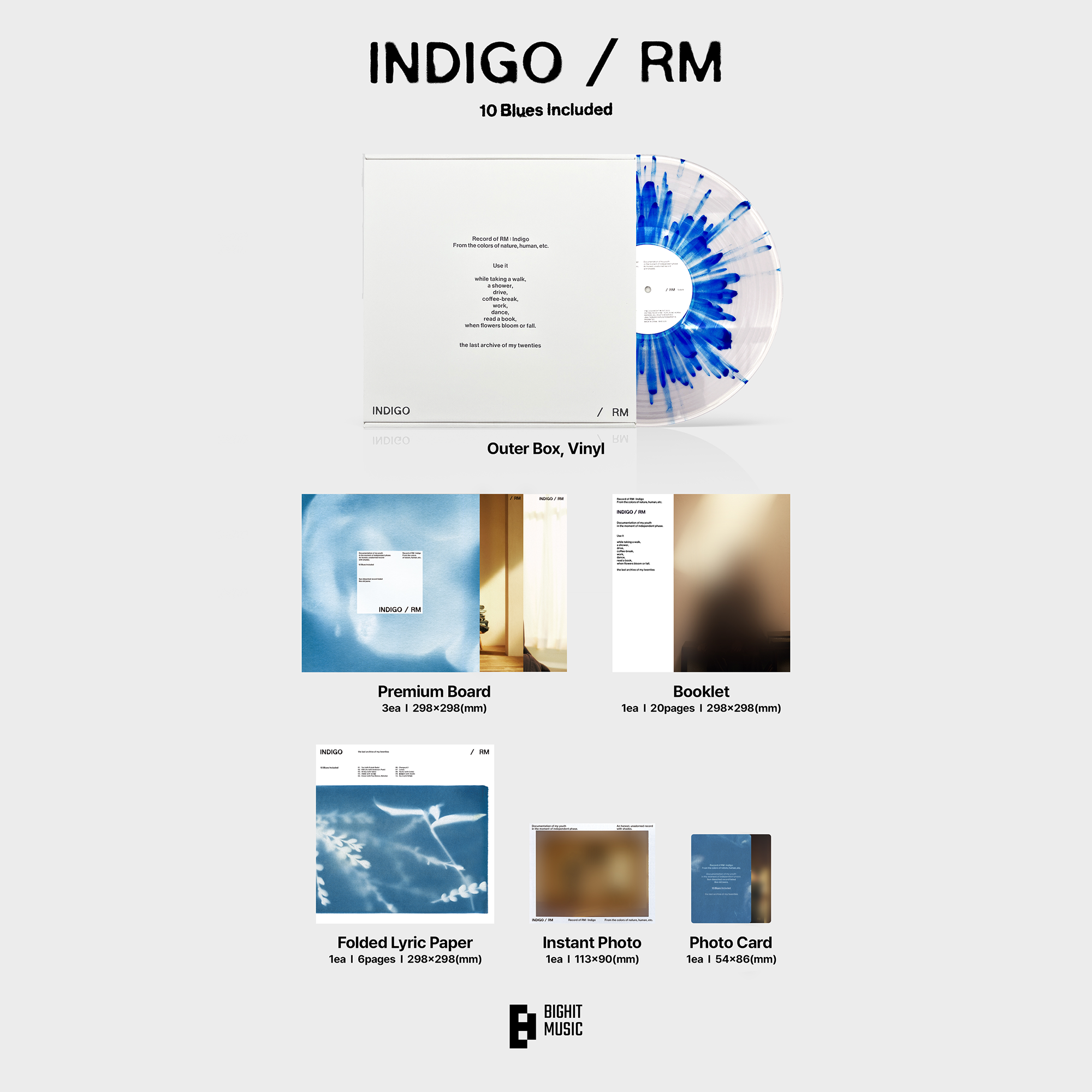 Indigo: White/Blue Splatter Vinyl LP - BTS UK Indigo: White/Blue Splatter Vinyl LP - BTS UK